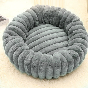 Superweiches Rundes Hundebett - Waschbare Plüsch-Haustiermatte - Tragbares Katzen- und Hundesofa-Kissen - Komfortables und Flauschiges Haustierbett - Product Image 1