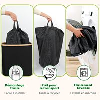 Poubelle de recyclage OdenPeak avec couvercle 110L, bac de stockage pour bouteilles, collecteur de bouteilles, conteneur compacteur pour cuisine, plastique, verre, papier