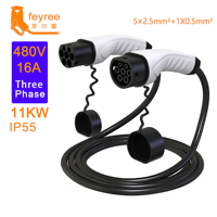 Feyree 16A 32A câbles de charge type 2 GBT type 1 portable rapide voiture électrique TPU EV câble d'extension pour stations de charge ev