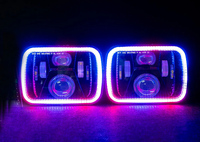 2 phares LED carrés scellés RGB 5x7 pouces avec DRL pour Toyota Hilux Pickup