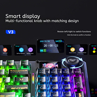 AULA F98 Pro V3 Gasket Mechanical Keyboard 3-Mode BT 2.4G RGB OLED Smart Screen Hot-Swap Gaming Keyboard untuk PC Mac
