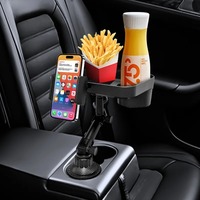 Support de tasse de voiture multifonctionnel réglable Mico en ABS avec fente rotative à 360 degrés pour téléphone, espace extensible et rangement pour aliments et boissons