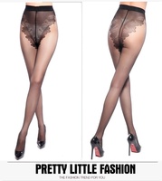 Jingwen OEM Calcetines Factory Wholesale Black Silk Ultra-Thin T-Level Bikini Butterfly Summer Fun Pantyhose