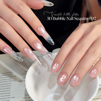 Missgooey Paillettes à bulles pour ongles en gros, Paillettes 3D effet œil de poisson irisées en vrac pour décoration d'ongles en gel, OEM
