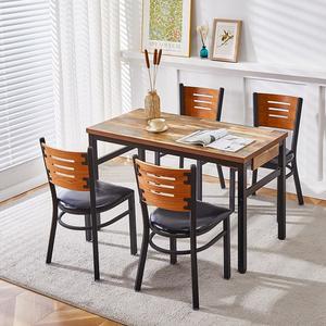 Mesa de Comedor Moderna al por Mayor de Fábrica, Mesa Rectangular de Madera para Cafetería con Patas de Metal, Mesa de Comedor <span class=keywords><strong>Roma</strong></span> con Cajón de Almacenamiento de Metal - Product Image 2