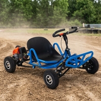 Go Kart de Alta Velocidad de 35 km/h para Adultos, 90 CC, 2 Tiempos, Gasolina, Todoterreno, Arranque Manual Opcional, Neumáticos de 4/6 Pulgadas