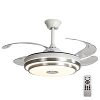 Ventilateur de plafond intelligent LED 36/42/48 pouces pliable invisible rétractable avec télécommande et lumière pour plafond