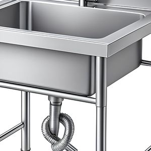 Évier commercial 600x600x900mm en acier inoxydable, simple bac, autoportant, avec pare-éclaboussures pour <span class=keywords><strong>restaurant</strong></span> - Product Image 4