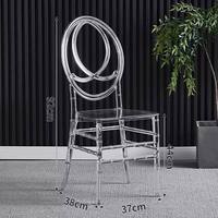 Chaise en acrylique transparente empilable pour usage commercial et domestique, chaise en acrylique transparente pour banquet, décoration de réception d'hôtel