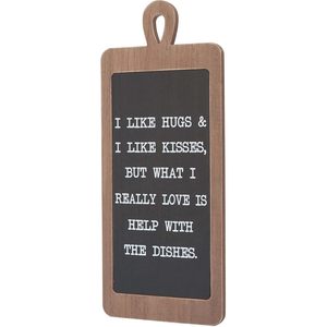 บ้านไร่ศิลปะผนังห้องครัว-ฉันชอบกอดและฉันชอบจูบแต่สิ่งที่ฉันรักคือความช่วยเหลือเกี่ยวกับอาหารการตกแต่งผนังสำหรับห้องครัว - Product Image 4