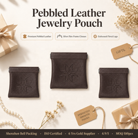 Pochette de rangement pour écouteurs et bijoux en cuir PU, petite, avec logo personnalisé imprimé, étanche, pour boucles d'oreilles, bagues et autres bijoux, idéale comme cadeau.