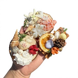 Imanes de Refrigerador con Rebanadas de Madera Creativas, Hechos a Mano con Conchas Naturales y Estrellas de Mar, Regalos Promocionales Empresariales - Product Image 1
