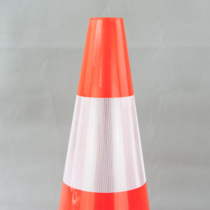 Esnek 18 inç 450mm trafik uyarı PVC yansıtıcı karayolu turuncu yumuşak plastik koni - Product Image 5