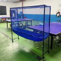 Collecteur de balles de tennis de table mobile 180 cm avec support vertical mobile pour l'entraînement des joueurs multi-balles – Filet de ping-pong professionnel