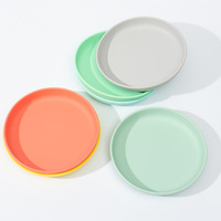 Assiettes Modernes pour Enfants |   Ensemble de vaisselle 2 |   Silicone réutilisable sans BPA |   Motif uni |   Compatible lave-vaisselle et micro-ondes |   Fabriqué
