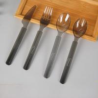 Couverts en plastique épais de haute qualité, cuillère en plastique, couverts réutilisables en plastique, couverts en plastique jetables transparents avec emballage individuel