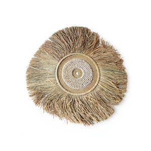 Decorative <b>Natural</b> Grass Shell <b>Art</b> Deco <b>Wall</b> Hanging Handmade Birthday Gift for Eco-Friendly Interior Decoration Customizable - Product Image 1