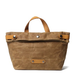 New Design Women Vintage <strong>Medium</strong> Tote Bags Waxed Waterproof Canvas Leather Laptop <strong>Handbag</strong> - Product Image 3