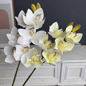 Fleurs artificielles de Cymbidium Jinxi à 6 têtes, décoration de mariage, ornement pour la maison, accessoires de photographie en extérieur - Product Image 3