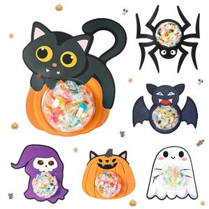 Set de 6 Cajas de Regalo con Diseño de Calabaza Fantasma y Murciélago, con Cúpula Transparente, para Dulces de Halloween, con Tarjetas - Product Image 1