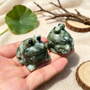 Venta al por mayor de estatuas de animales de cristal de serpentina natural talladas <span class=keywords><strong>y</strong></span> pulidas para sanación Reiki <span class=keywords><strong>y</strong></span> adorno de escritorio - Product Image 3