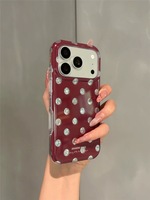 Coque de téléphone antichoc IMD TPU à motif diamant et pois, style INS de luxe, populaire, pour iPhone 18 Pro Max 17 16 15 Pro