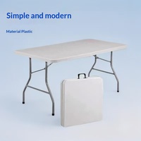 1,8m Blasgeformter Metallrahmen Minimalistisches Design Multifunktionaler Tragbarer Outdoor-Esstisch & Faltbarer Autotisch