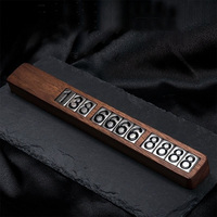 Plaque de numéro de téléphone en bois de noyer Micora pour tableau de bord de voiture, panneau de stationnement temporaire avec aimant puissant, affichage Zhejiang