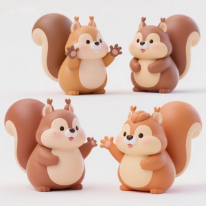 Porte-serviettes en résine en forme d'écureuil 12 pouces, support de mouchoirs sur pied personnalisé motif animal mignon, base style <span class=keywords><strong>porcelaine</strong></span> pour comptoir de cuisine - Product Image 4