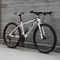 Vélo de montagne à cadre en acier rapide, jantes en alliage d'aluminium, freins à disque 21 vitesses, tailles de roues 26/29, fourche à suspension