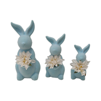 Figurines de lapin de Pâques modernes en céramique avec flocage - Origine CN/FUJ - Accessoires de décoration de table pour l'anniversaire et la maison