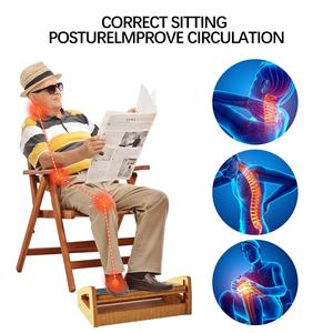 Posisi kayu dapat disesuaikan di bawah meja, sandaran kaki bambu sandaran kaki di bawah meja kantor pijat Roller sandaran kaki kerja bangku kaki - Product Image 2