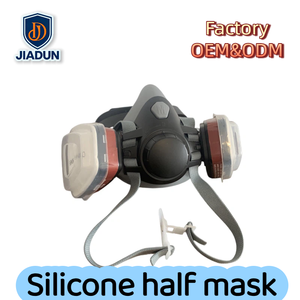 Máscara Respiratoria <span class=keywords><strong>de</strong></span> Silicona <span class=keywords><strong>de</strong></span> Media Cara <span class=keywords><strong>con</strong></span> Filtros CE - Para Soldadura, Pintura en Aerosol, Polvo, Protección Química, Polen, Máscara <span class=keywords><strong>de</strong></span> Seguridad contra Gases - Product Image 2
