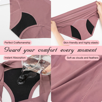 Sous-vêtement menstruel en coton biologique à trois couches de haute qualité pour les femmes culotte en bambou à nœud élégant tricoté teint uni