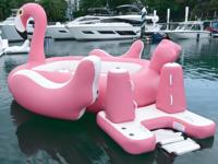 Île flottante géante gonflable en forme de flamant rose de qualité commerciale, en PVC, capacité 100-500 kg, <5 passagers, personnalisable DST