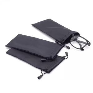 תיק משקפי שמש נייד עם שרוך כפול, תיק משקפיים מלבני שחור, עם הנחה סיטונאית במלאי - Product Image 2