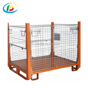 <strong>New</strong> Arrived Stackable <strong>Mesh</strong> Metal Galvanised Forklift Safety Cage Box China Factory Portable Pet Preform Storage <strong>Wire</strong> <strong>Container</strong> - Product Image 3