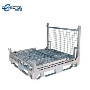 Contenedor de malla de alambre soldado de metal apilable de alta resistencia contenedor de jaula de almacenamiento de acero - Product Image 3