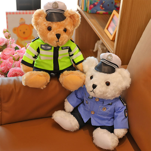 Oem Odm Op Maat Gemaakte Politie Teddybeer Pop Verkeerspolitie Beer Gevulde Uniform Gevulde Teddybeer Knuffel - Product Image 2