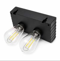 Lampes solaires d'extérieur à double filament, détecteur de mouvement, étanches, à fixer au mur, pour jardin, véranda, patio, clôture, décor LED chaud