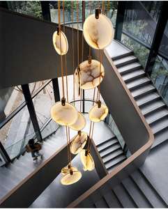 Moderne villa trapleuning hanglamp voor luxe villa's, lange minimalistische lineaire kroonluchters & hanglampen - Product Image 4