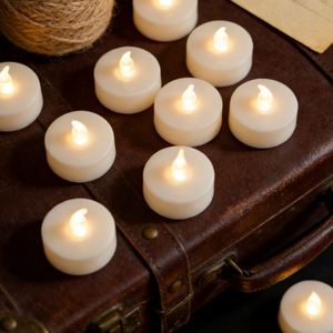 Bougies chauffe-plat LED sans flamme Oshine, blanc chaud réaliste, scintillantes, à piles, sûres, écologiques, avec commande par bouton, pour la maison - Product Image 1