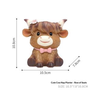 กระถางต้นไม้เรซิ่นรูปลูกวัวยักษ์ ดีไซน์การ์ตูนสัตว์ สำหรับปลูกไม้อวบน้ำและดอกไม้ ตกแต่งโต๊ะทำงาน บ้าน และสำนักงาน - Product Image 6