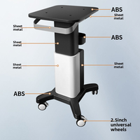 Chariot de Salon Moderne en ABS avec Châssis Métallique, Plateau de Travail, Machine Esthétique Slim, Durable, 4 Roues pour Appareil de Beauté