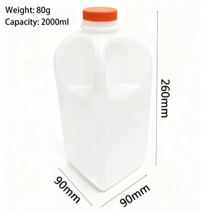 2L PE nhựa chai sữa với vít cap vuông nước trái cây có thể nước có thể sữa <span class=keywords><strong>Jug</strong></span> - Product Image 4