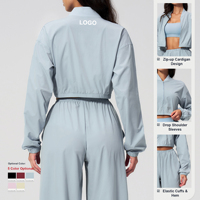 Veste de protection solaire légère et respirante pour femme, coupe courte, UPF 50+, fermeture éclair, vêtements de sport pour yoga