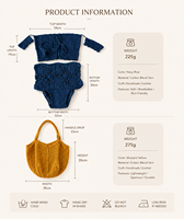 Ensemble de maillots de bain en crochet bohème avec sac de plage pour femmes, 2 pièces, pour les vacances d'été à la plage