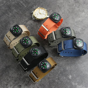 حزام ساعة رياضي متعدد الوظائف من النايلون المضلع عالي الجودة مقاس 20 مم و22 مم مع بوصلة وسوار من الفولاذ المقاوم للصدأ - Product Image 3