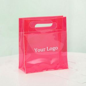 Waterproof Pvc <b>Plastic</b> Fabric Summer Clear Beach <b>Tote</b> Bag Holographic Shopping Custom Transparent Bags With Printed Logo - Product Image 3