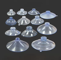 Ventouse en plastique transparente à tête plate en forme de champignon, ornement de poupée pouvant être fixé au verre